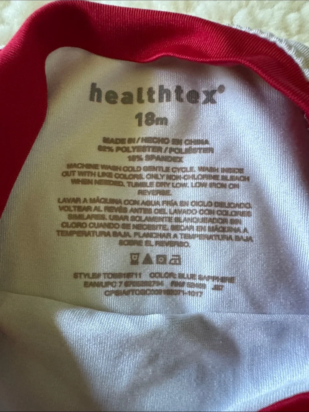 healthtex Navy, Red and White Crab Rashguard Swim Set